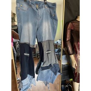 Handmade bell bottom jeans